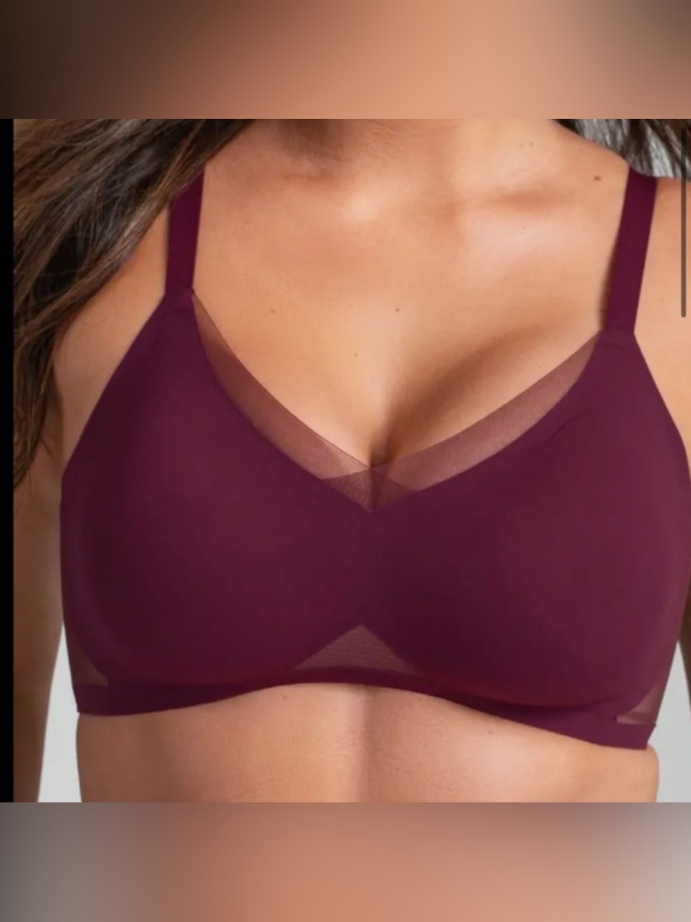 Honeylove CrossOver Wireless Bra Maroon Red XL - Picture 7 of 7